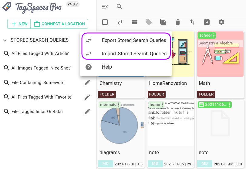 export search queries