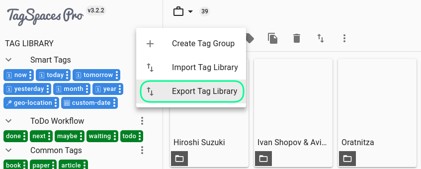 exporting the tag library