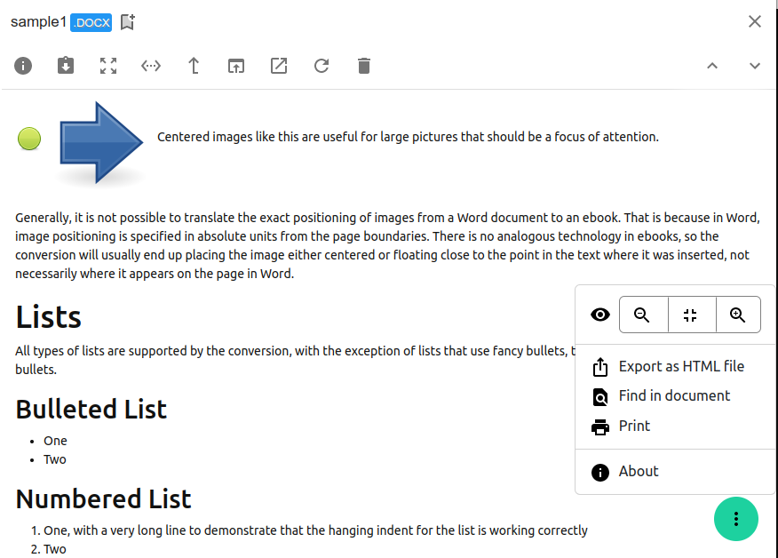 general screenshot of the document viewer extension
