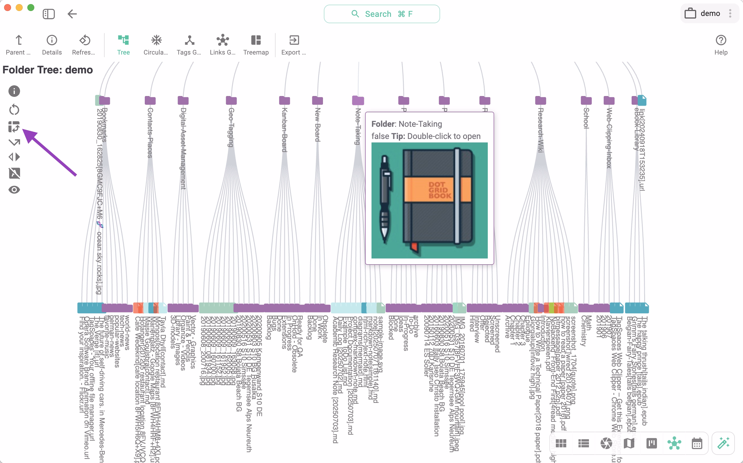 Vertical Folder Tree View