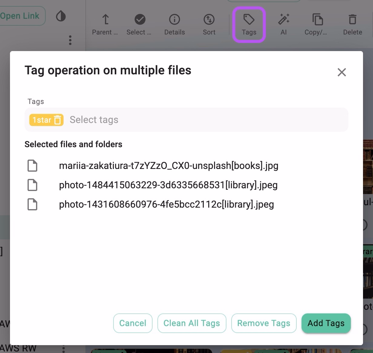 Tagging multiple files